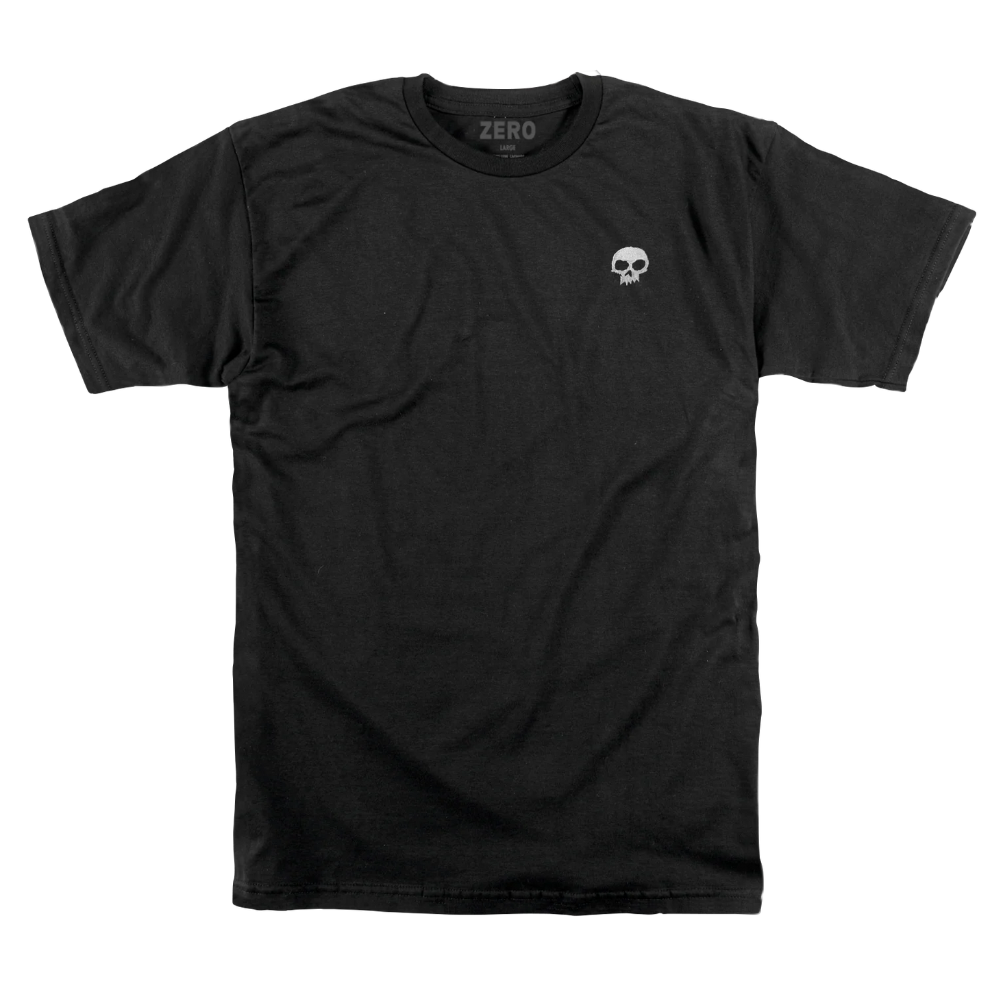 Zero Single Skull Embroidered Tee Black