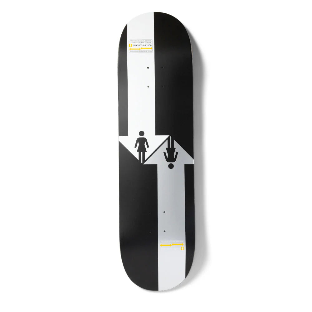 Girl Skateboard Deck Dual-Directional Black White Rick McCrank Twin Tip 8"