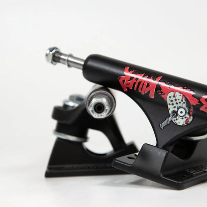 SLAPPY TRUCKS - (PAIR) 10.0" ST1 HOLLOW INVERTED CURB 2 KILLER SKATEBOARD TRUCKS - MATTE BLACK