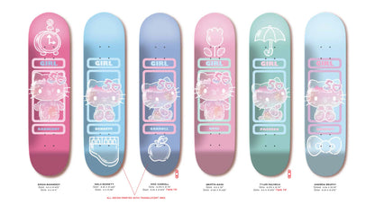 Girl x Hello Kitty Skateboard Deck 50th Anniversary Simon Bannerot 8.5"