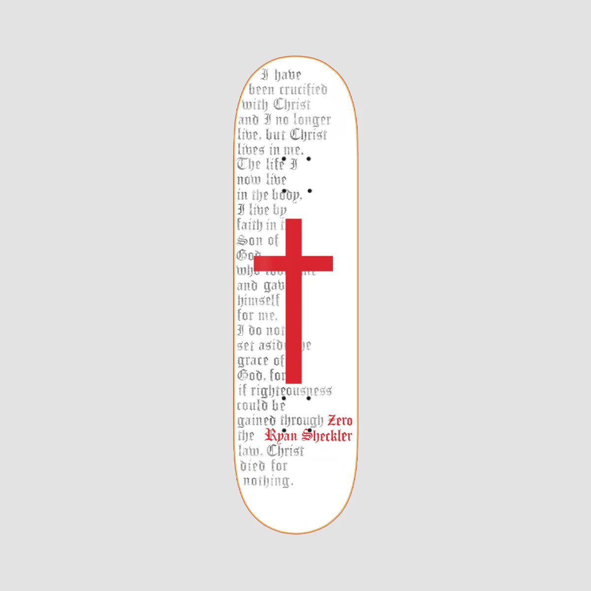 ZERO SHECKLER CROSS SKATEBOARD DECK SILVER FOIL - 8.5"