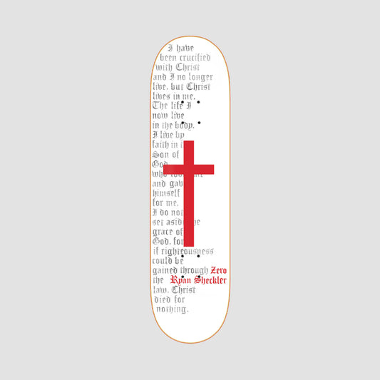 ZERO SHECKLER CROSS SKATEBOARD DECK SILVER FOIL - 8.5"
