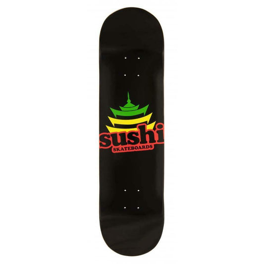 Sushi Skateboards Pagoda Logo Skateboard Deck Black 8.13”