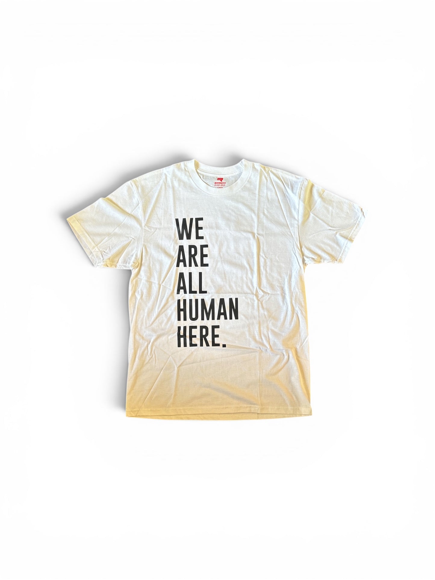 Red 1 Skates We Are All Human Here T-shirt