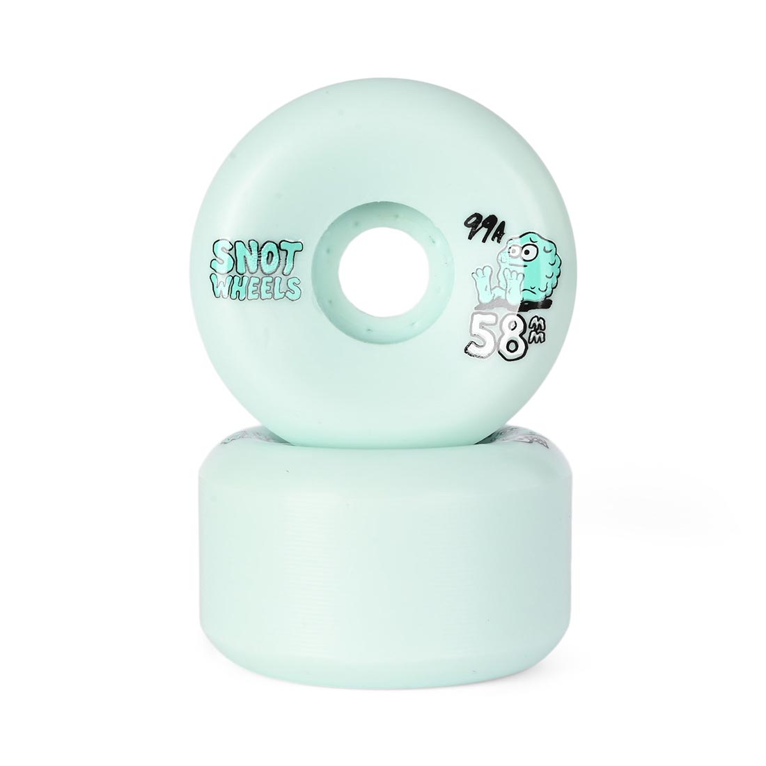 Snot Wheels Team Conical 99a 58mm Skateboard Wheels – Pale Teal