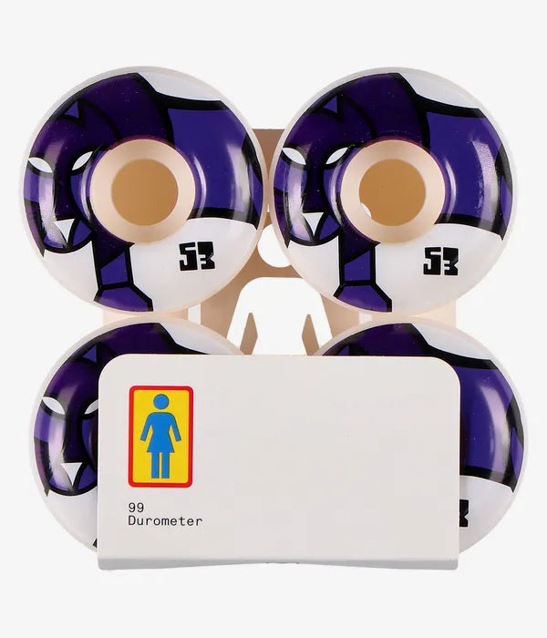 GIRL PICTOGRAPH STAPLE WHEELS (WHITE MULTI) 53MM 99A 4 PACK