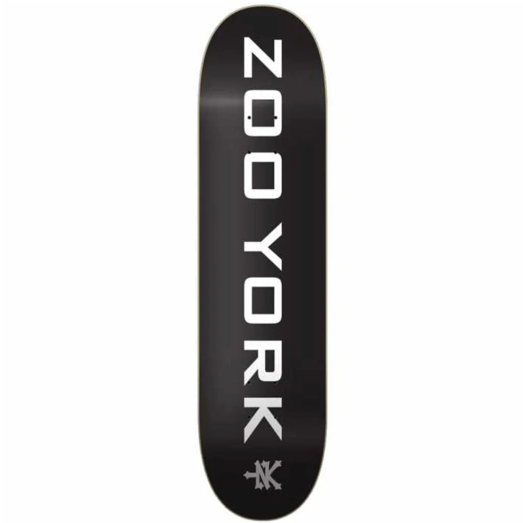 Zoo York OG 95 Logo Block Skateboard Deck - Black/White/Grey 8”