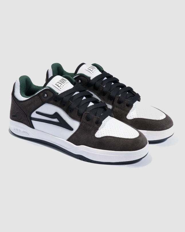LAKAI TELFORD LOW SKATE SHOES EVON MARTINEZ BROWN WHITE