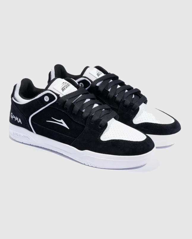 LAKAI TELFORD LOW SKATE SHOES JOSLIN BLACK WHITE