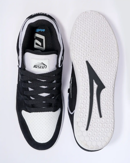 LAKAI TELFORD LOW SKATE SHOES JOSLIN BLACK WHITE