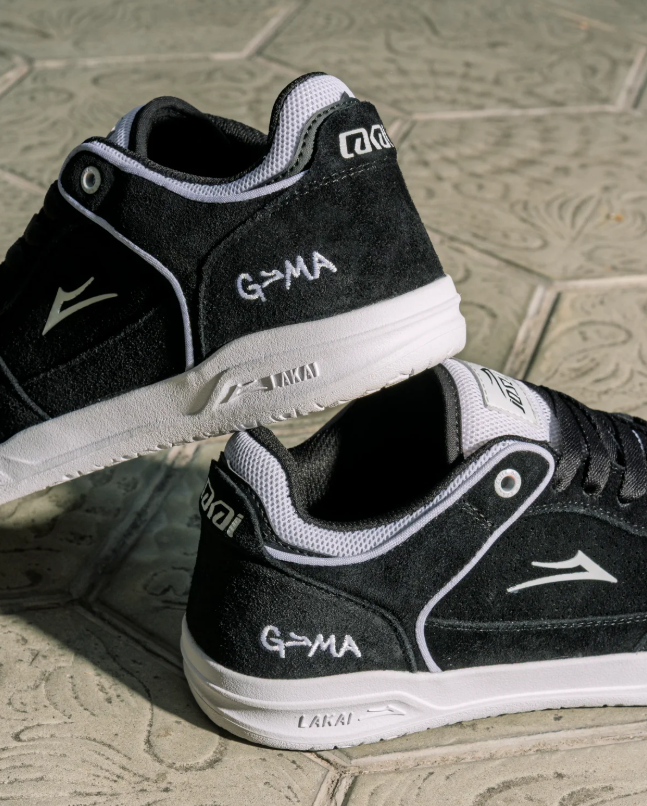 LAKAI TELFORD LOW SKATE SHOES JOSLIN BLACK WHITE