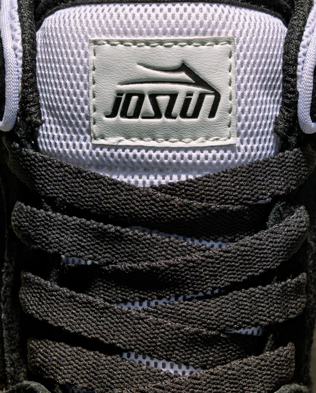 LAKAI TELFORD LOW SKATE SHOES JOSLIN BLACK WHITE