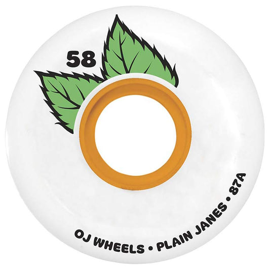OJ Plain Jane Keyframe Wheels 58mm 87a White
