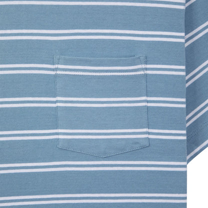 Tired Stamp Striped Pocket Tee Blue
