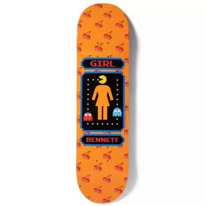 Girl Skateboards PacMan Arcade Game Deck Neils Bennett 8.5" Orange